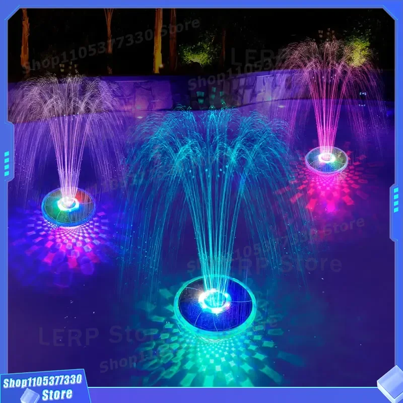 2024 New Patented IP68 Waterproof Floating Solar Pool Fountain with Underwater Light Display for Garden Decoration Outdoor