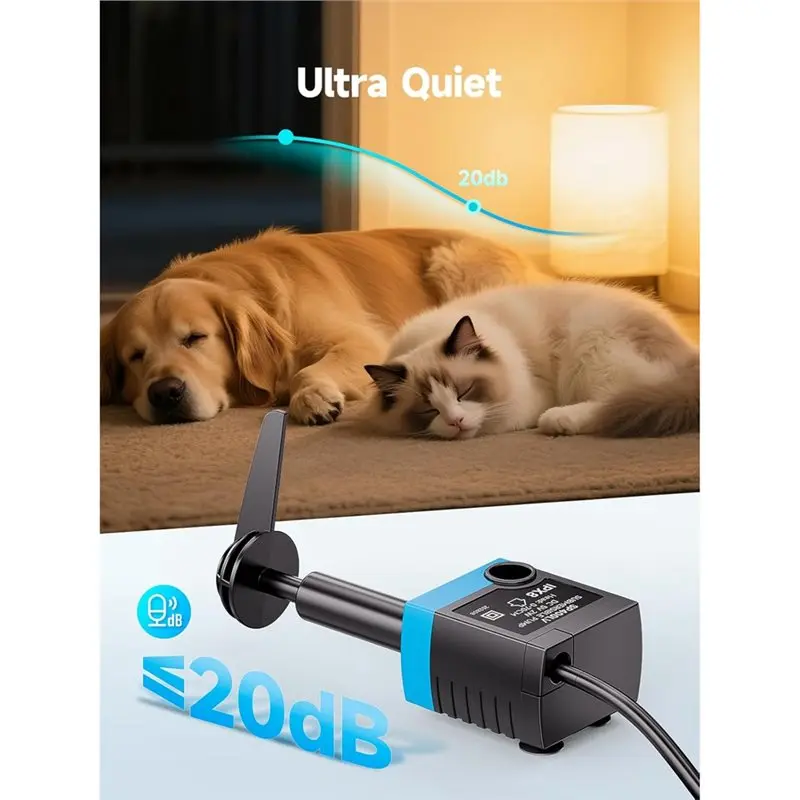 EYFL-Cat Water Fountain Pump SP-400LV With Large Handle Power Adapter Replacement For Petsafe/Drinkwell Fountains US Plug