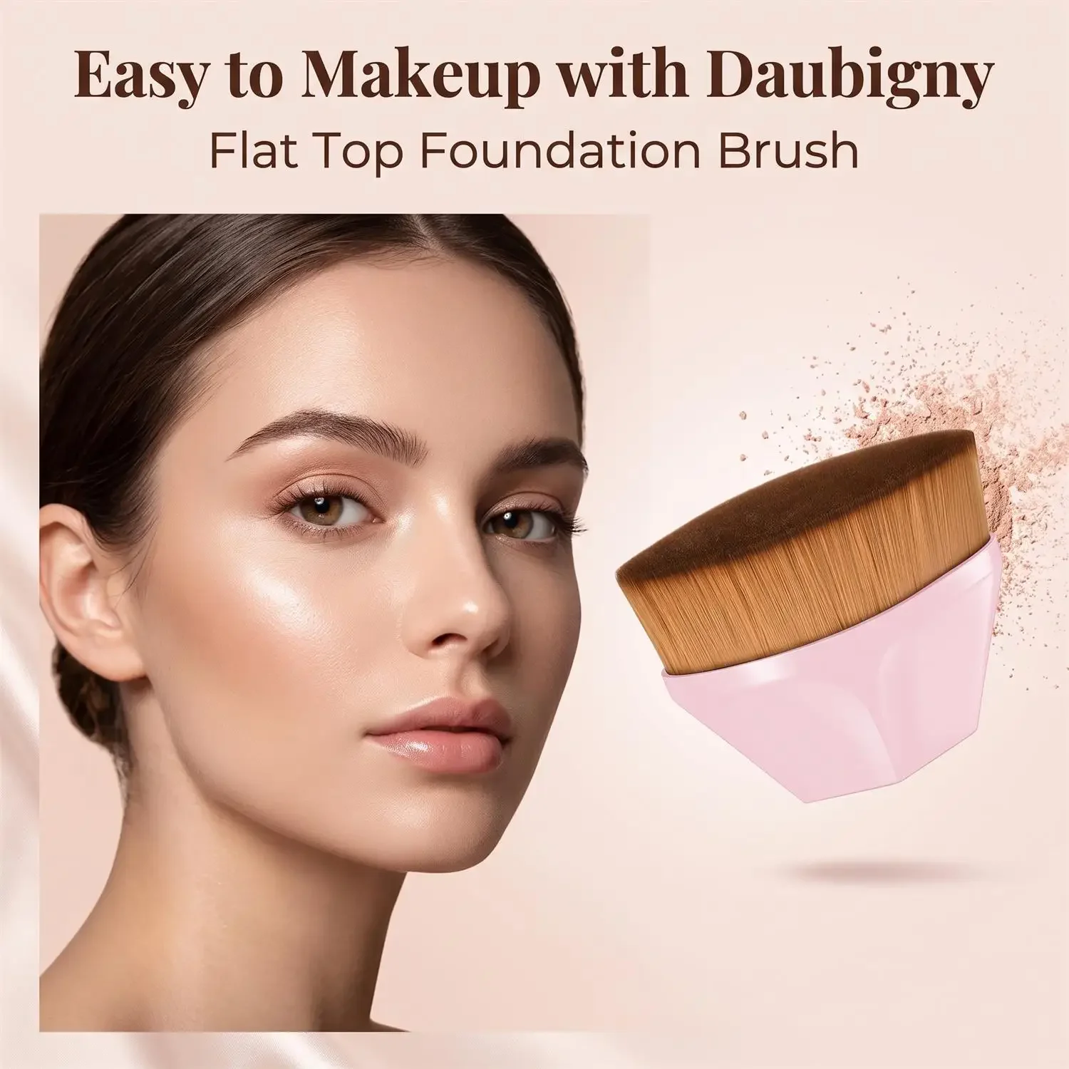 #55 Foundation Makeup Brush, Non-Absorbent Seamless Concealer Brush for Face & Blush, Versatile Liquid Foundation Cosmetic Tool