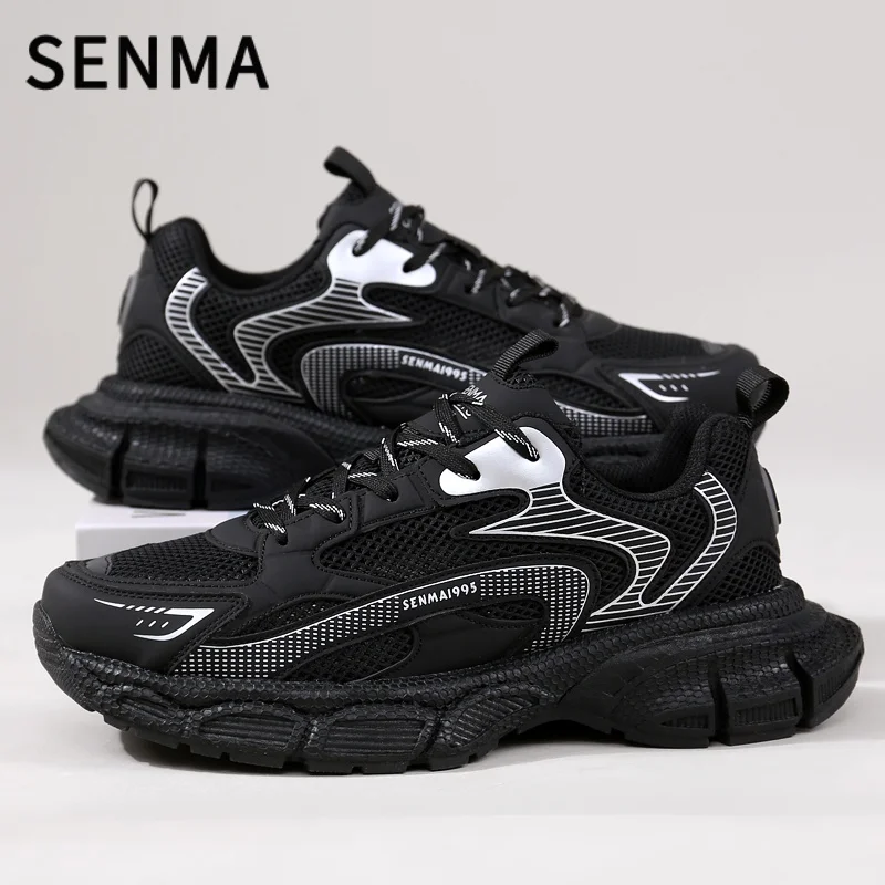 SENMA أحذية رياضية رجالية زوجين الترفيه احذية الجري غير مرئية زيادة عادية متعددة الاستخدامات تنفس سميكة القاع أبي الأحذية