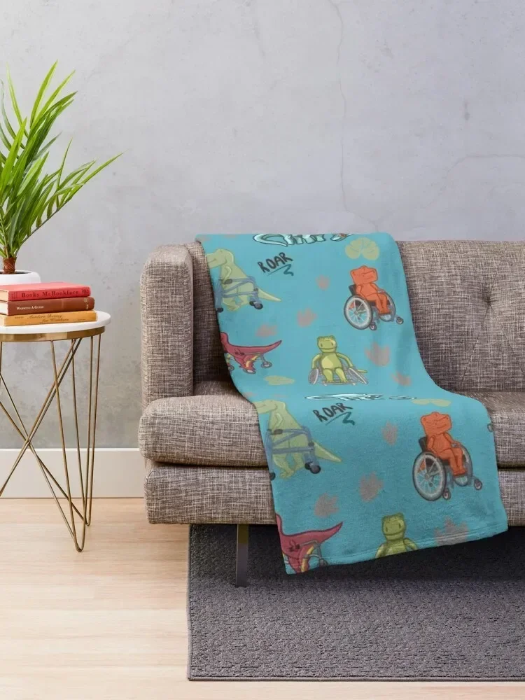 Dinos with Mobility Device Blanket Design Throw Blanket Soft For Decorative Sofa Blankets