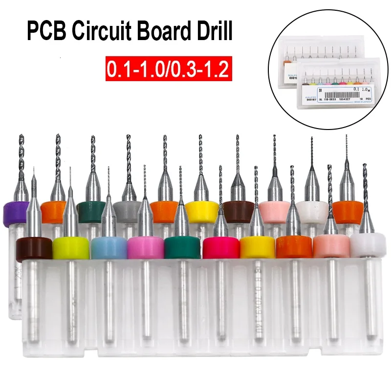 10 PCS 0.1-1.2mm Bits Drill Set PCB-Circuit Small Board Print Carbide Woodworking Tools Herramientas for accesorios Taladro