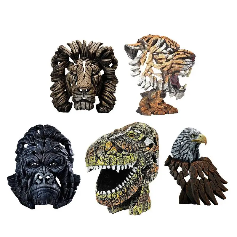 

Скульптура с головой животного из смолы, скульптура из смолы, статуя дикой природы, украшение для комнаты, Декор, Настенная скульптура, домашние украшения для