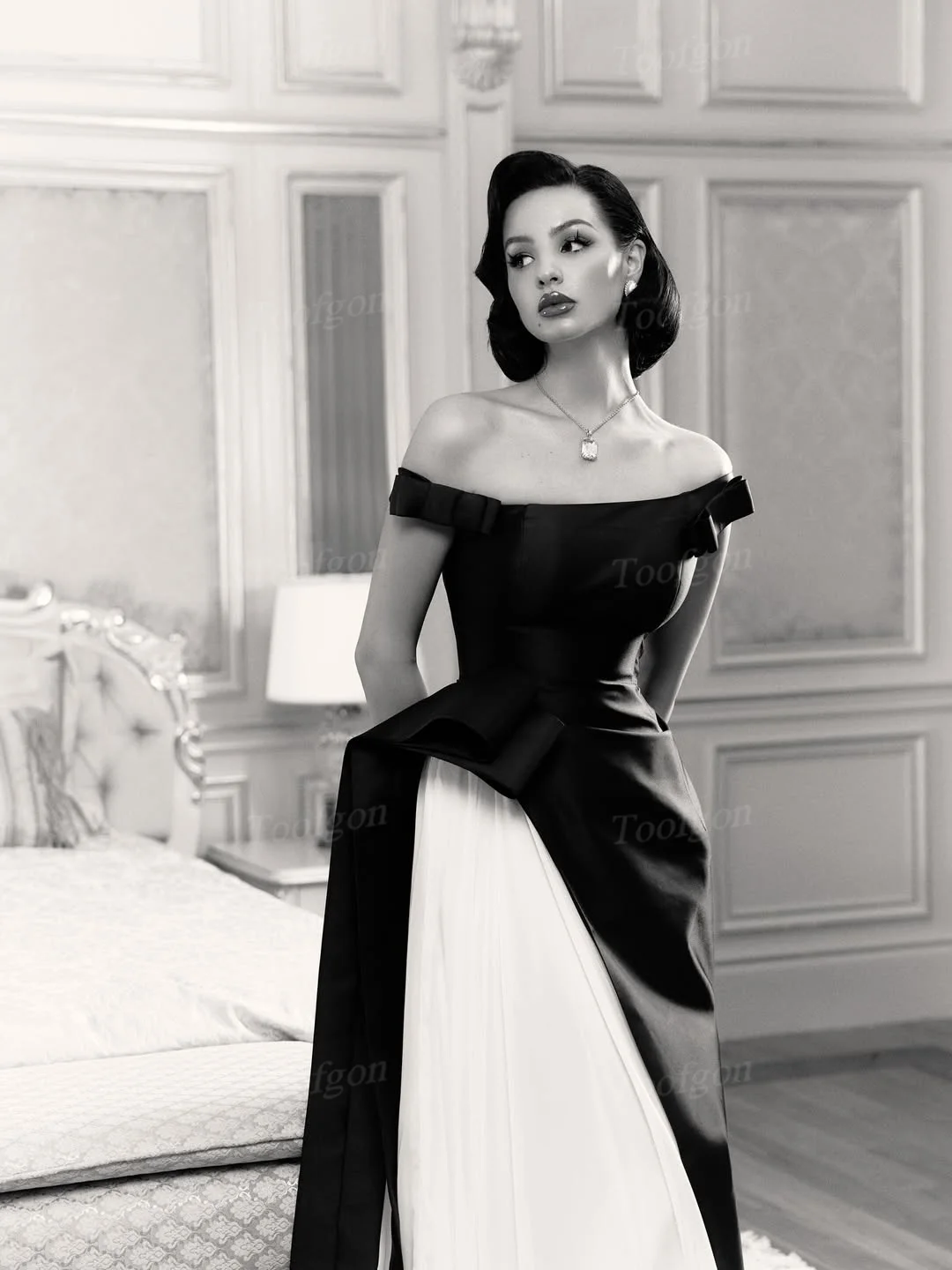 Suknie wieczorowe Toofgon, czarny satyna, ecru szyfon, szyte na miarę, damskie, na specjalne okazje, formalne przyjęcia, urodziny, długie suknie balowe, kolekcja 2026