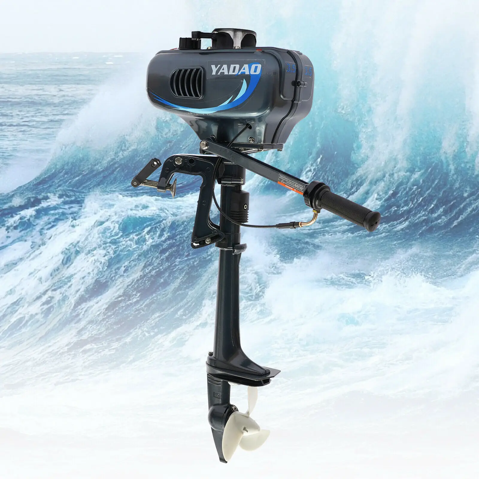 3.5HP 2-Stroke Outboard Motor 49CC 2.5KW Marine Gas Fishing Boat Engine CDI Water Cooling Air Cooling System Short Shaft 5000RPM