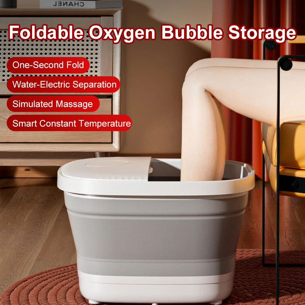 Smart Foot Bath Folding Heat Constant Temperature Foot Wash Basin Promote Blood Circulation Improve Sleep Stress Detox Foot Soak