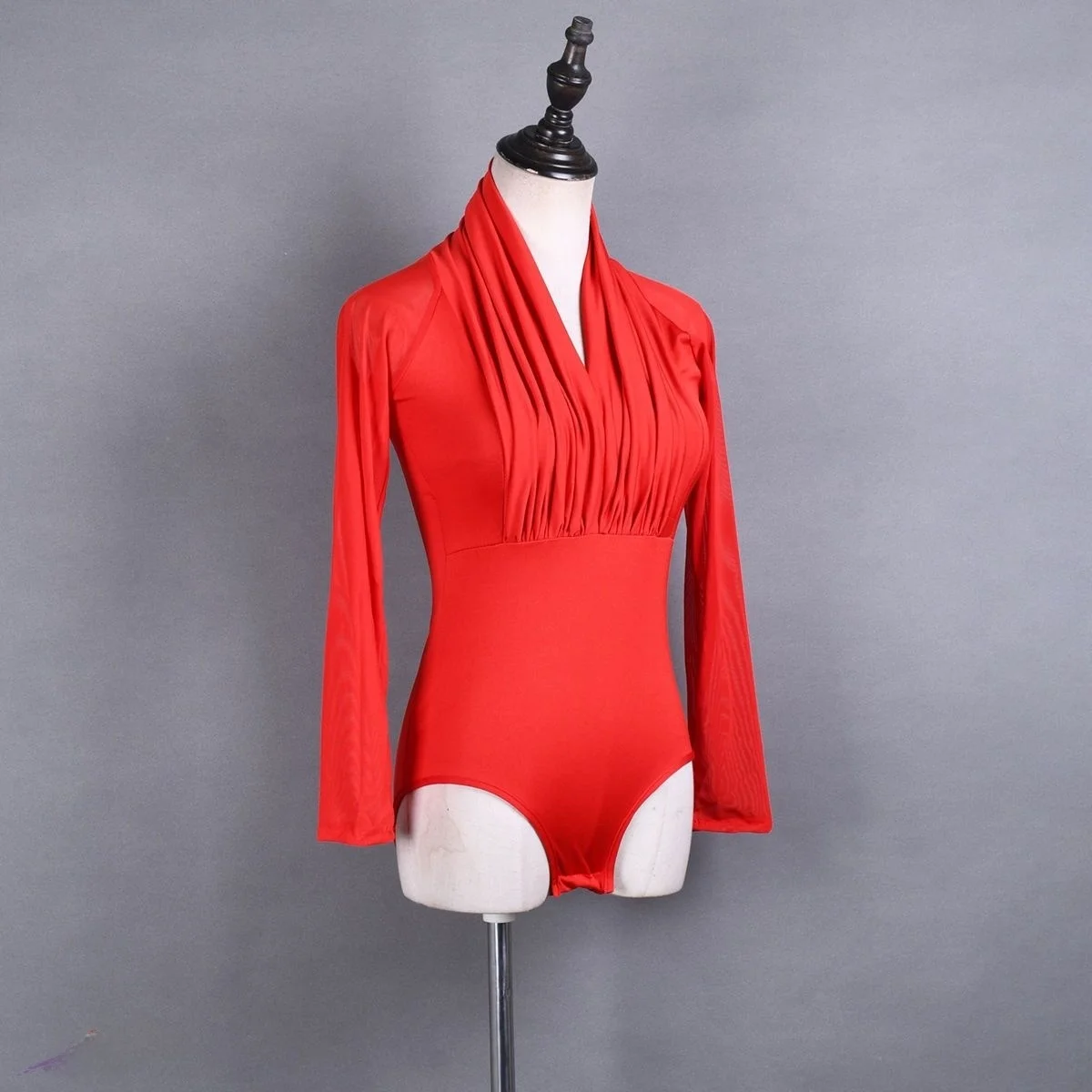 

New Latin Dance Practice Suit Women's Long Sve One-Piece Dancewear Sexy Performance Costume Spring Summer Stage Ethnic Fas...