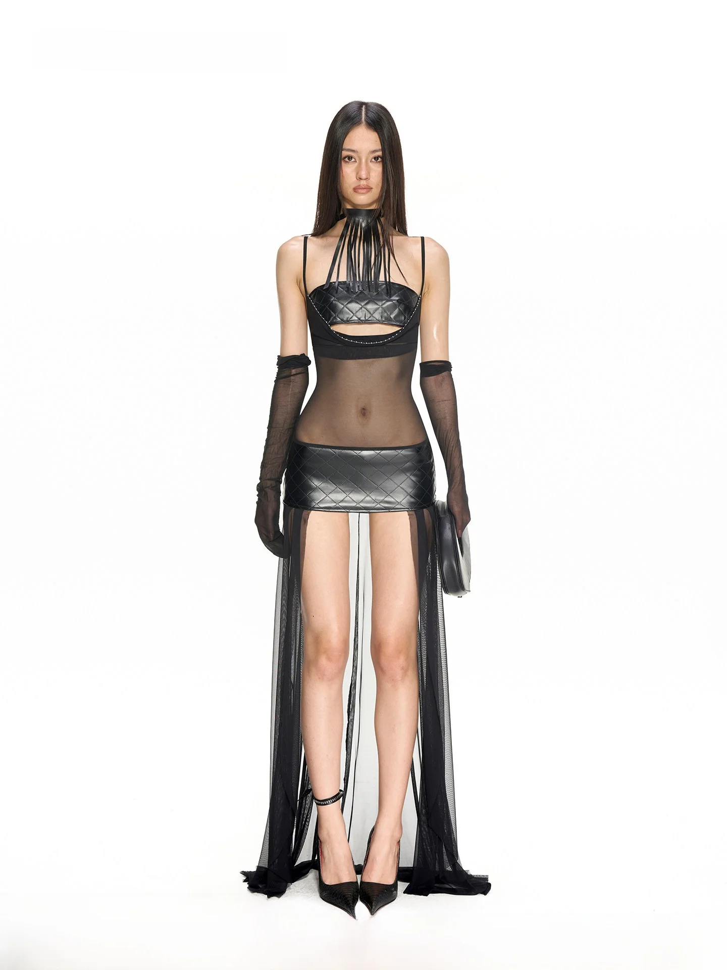 

NOLA Bla Rose Muse Diamond id Metal Sensual Long Dr Me Skirt Strap High Waist A-Line Dr Skin-Friendly Breathable