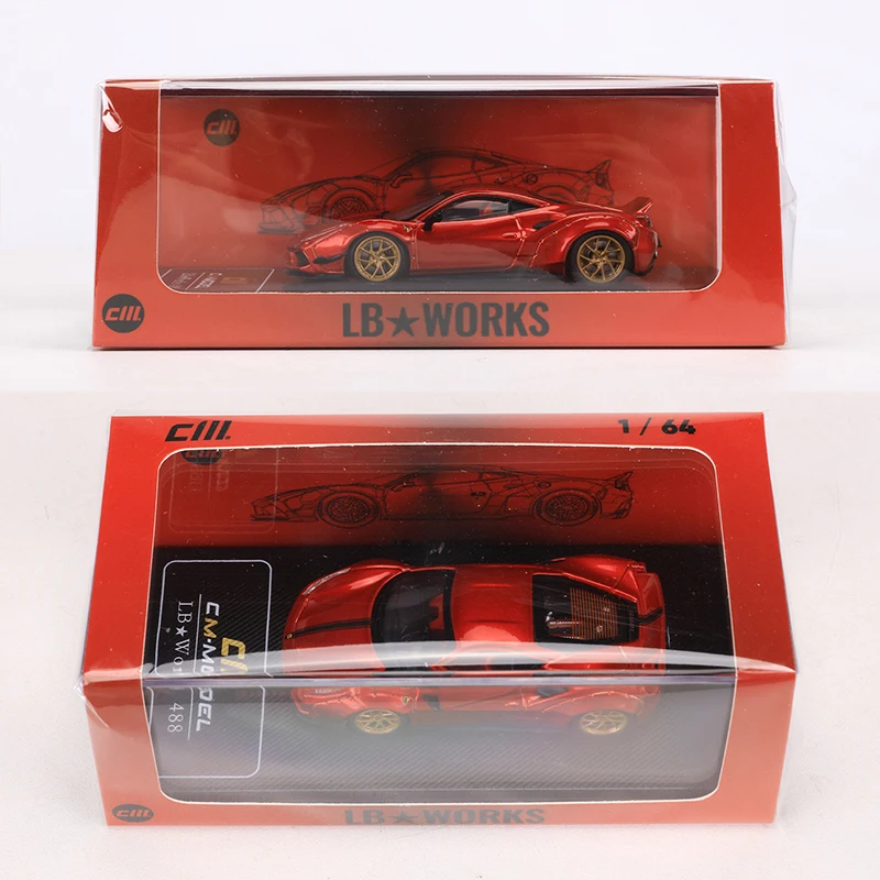 CM Model 1:64 LB 488 Wide Body Modification Duck Wing Simulation Model Car