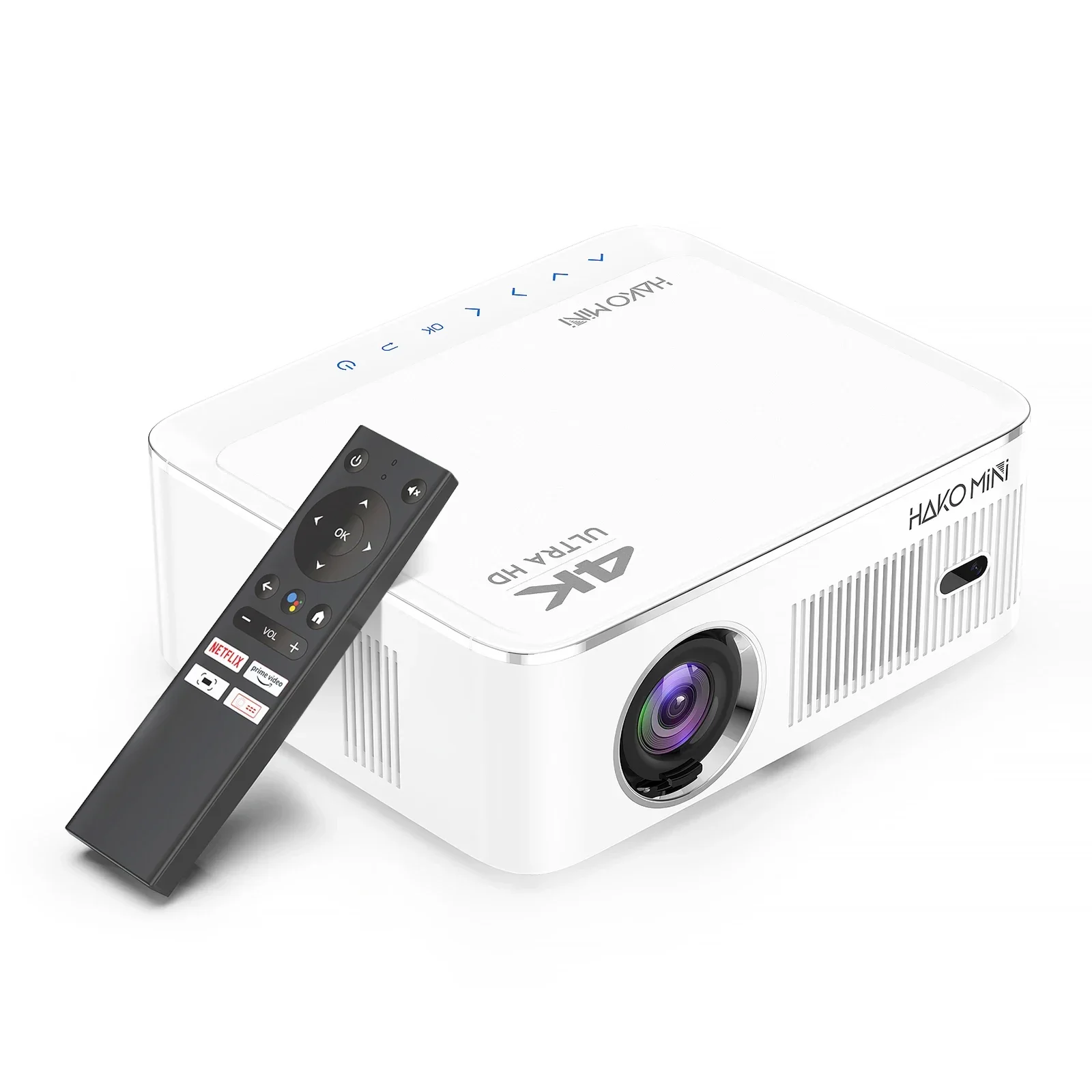 

World First LCD 4K Projector with 400 ANSI Lumens Android TV Auto Focus Keystone Home Smart Cinema 3D Video Projectors