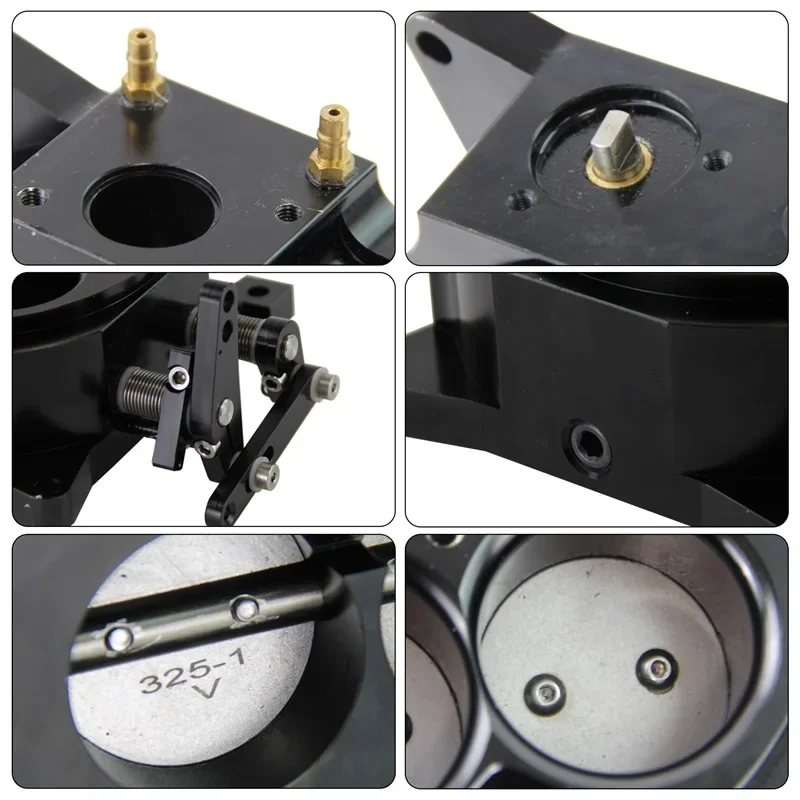 CNC 1000CFM 4150 شفة المكربن خنق الجسم 1.75 "الأساسية 4 برميل ث/1" تشكيله المكربن فاصل الألومنيوم الأسود
