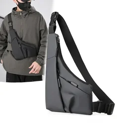 Anti Theft Close Fitting Chest Bag Crossbody Card Wallet Sports Cycling Riding Sling Bag Men's Leisure Leather Film Triangle Bag