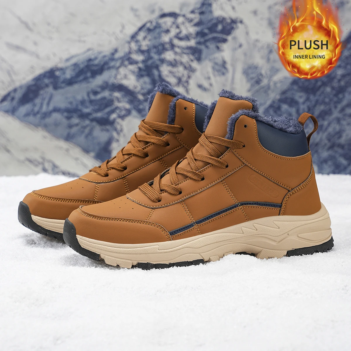 Herren-Sportschuhe in großen Größen mit Plüsch-Innenfutter, Outdoor-Wanderschuhe, bequeme, lässige, modische Trainingsschuhe für Paare – Detail 15