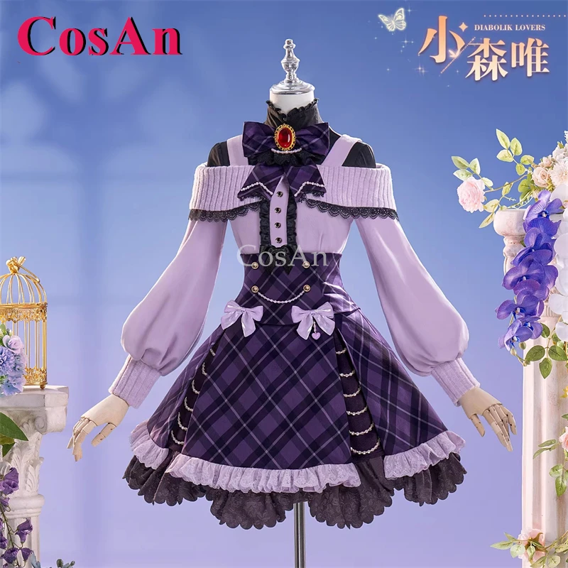 Disfraces de Cosplay de Anime Diabolik Lovers Komori Yui, Vestido Morado Dulce y Elegante para Actividades, Fiestas y Juegos de Rol, Tallas S-XL