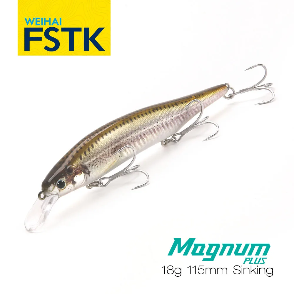 FSTK Sinking Minnow Kanata Fishing Lures 115mm 18g Minnow Crank X80 Tungsten Weight System Saltwater Artificial Bait Max 2.2m