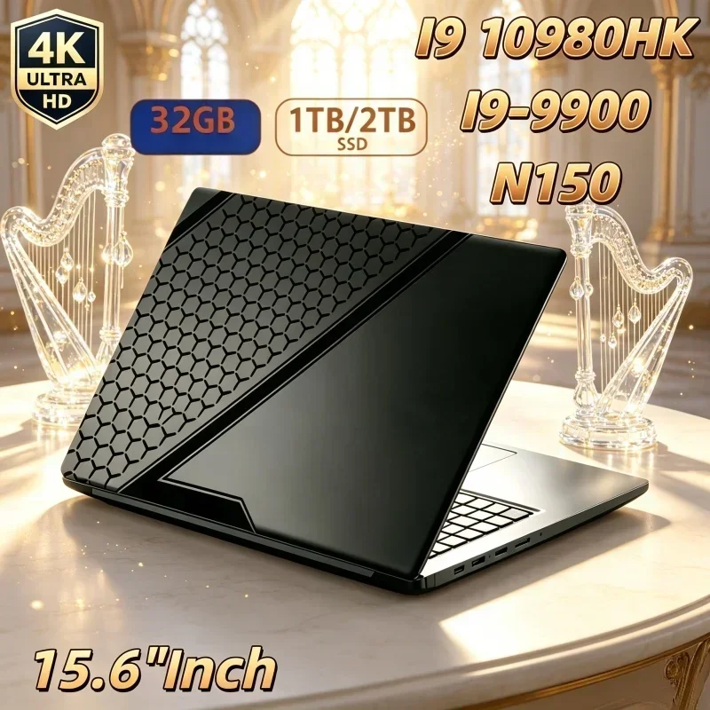 Prompt 15.6 Inch Laptop Intel I9‑10980HK&I9‑9900&N150 Windows 11 32GB M.2 2TB SSD Ultrabook Computer Portable PC Office Laptops