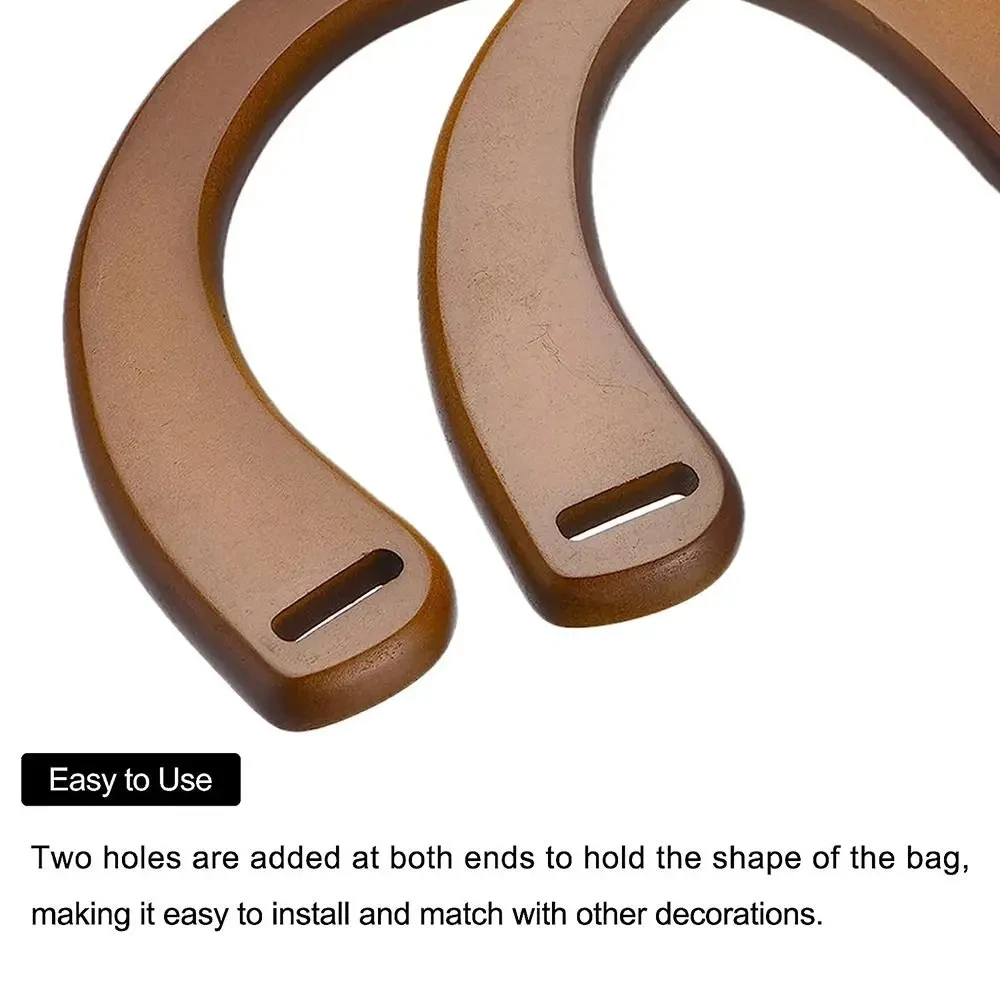 Detachable U-shaped Wooden Handles Shoulder Bag Strap Handbag Gift Box Replacement Handles 18.5cm DIY Purse Luggage Accessories