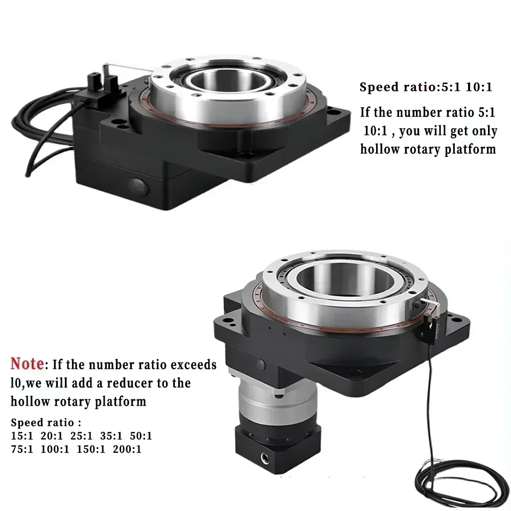 Hollow Rotating Platform Laser Marking Rotary Indexing Plate Ratio 5-200:1 4 Axis/ 5 Axis High Precision For Cutting Tables CNC