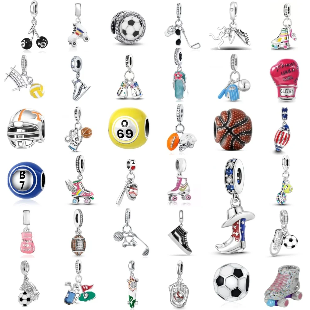 

Подвески из серебра 925 пробы: футбольные мячи, роликовые коньки, бейсбол, гольф, бокс. Аксессуары для оригинальных браслетов, для самостоятельного изготовления украшений, женские.
