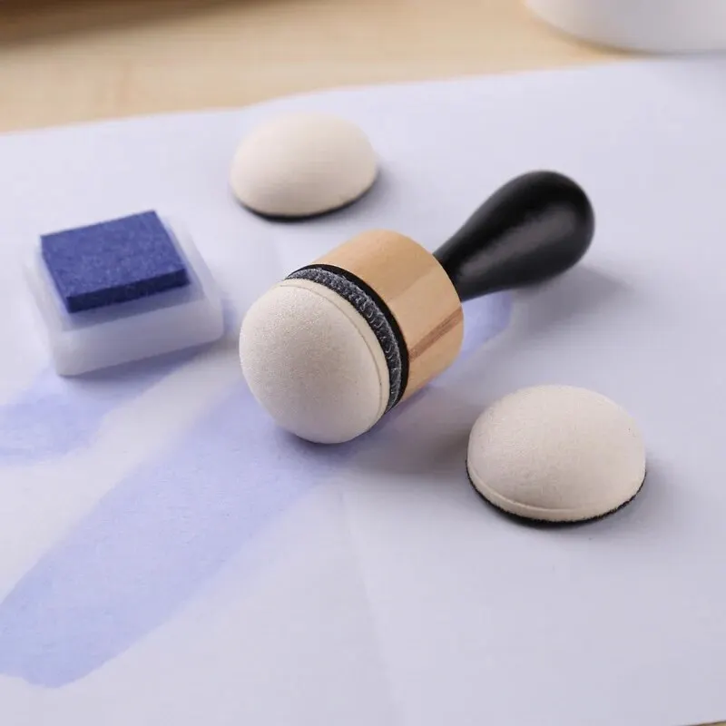 Mini Ink Blending Tools Flat / Domed Foam Refills Replacement Applicators for DIY Scrapbooking Craft Card Background Making Tool