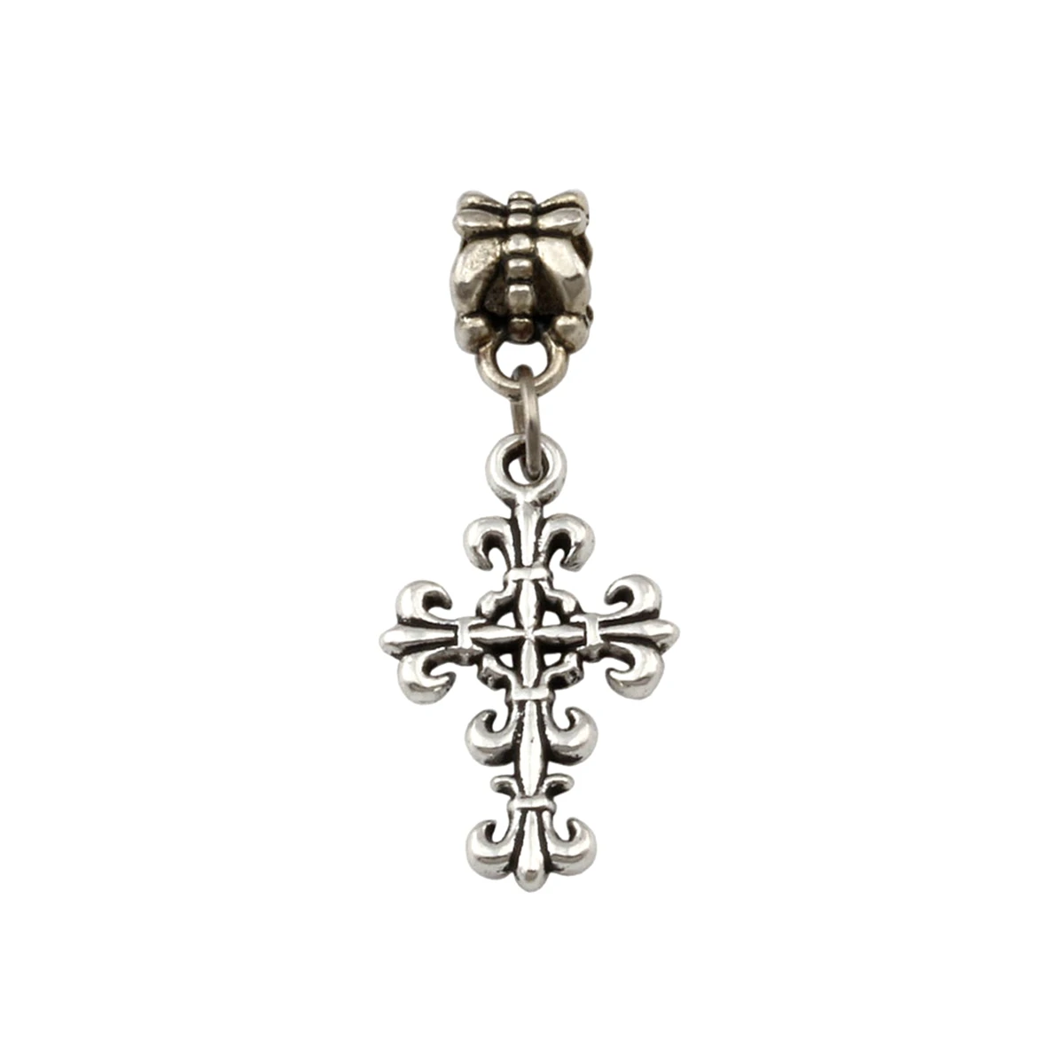 100Pcs Alloy Filigree Flower Cross Charm Pendants For Jewelry Making 14x35mm A-266a