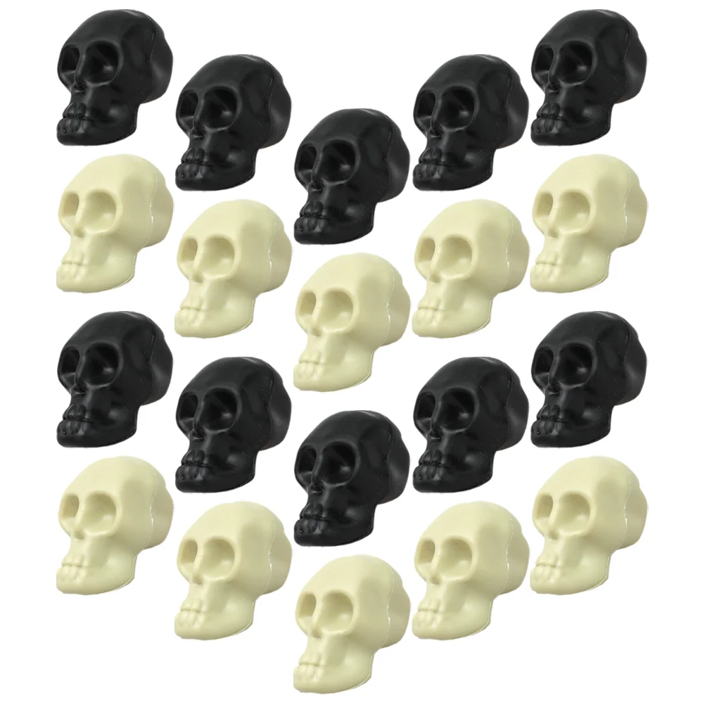 30 Pcs Halloween Skull Mini Decor Head Model Small Models Plastic Crafts