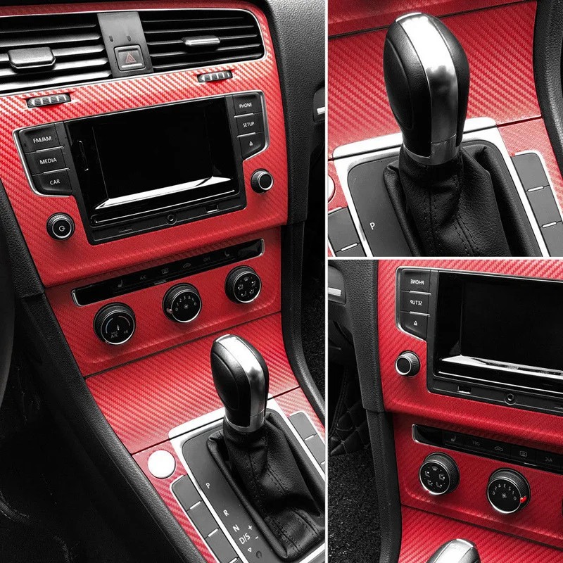 Premium 3D Red Carbon Fiber Vinyl Wrap Roll with Air Release DIY Self Adhesive Decal Sticker Car Wrapping Foil