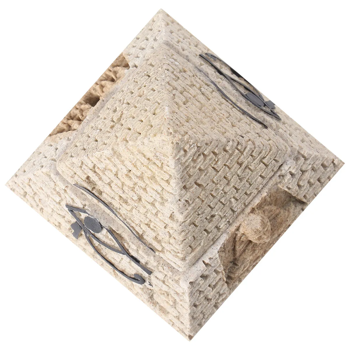 1Pcs Eco Friendly Resin Pyramid Decoration Sculpture Opens Mid Section Jewelry Box Sundries Organizer Luxury Home Desk Ornament