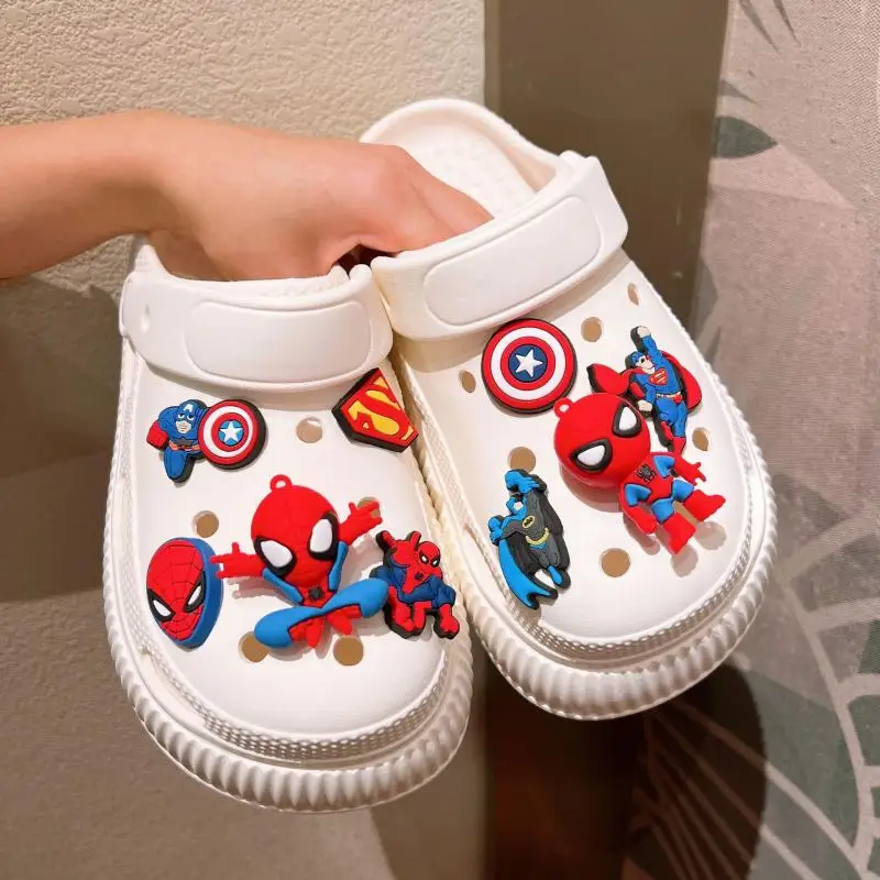 Spiderman Shoe Charms Buckle Diy Anime Shoe Flower Set Pvc Shoe Decoration Cartoon Slippers Accessories Birthday Holiday Gift