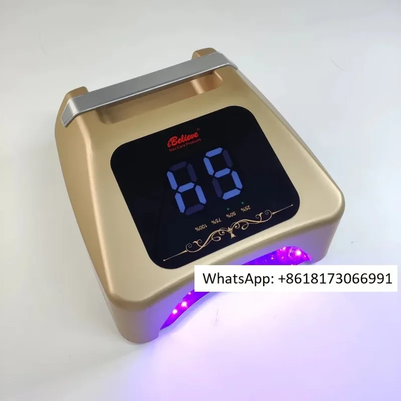 72W Rose Gold Professional Cordless Pro Nail Dryer UV Led Lamp 2 Hands Led Nail Lamp Rechargeable