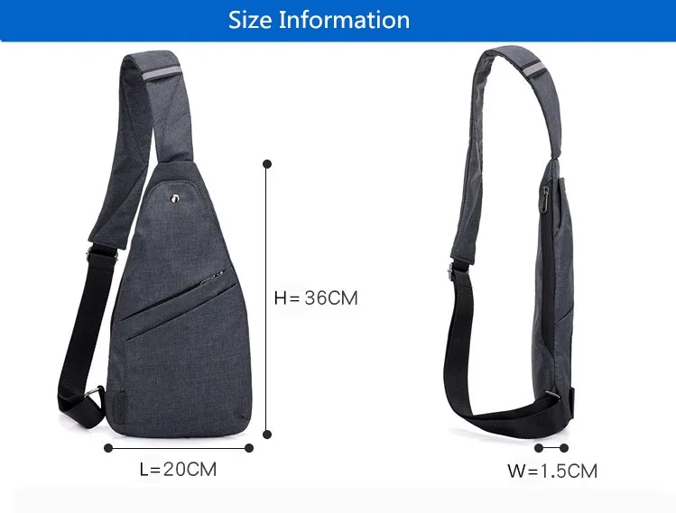 Anti-theft Chest Bag Male Thin Chest Pack Holster Men Bag Sling Personal Pocket Pauch Purse Man Cross Body Strap Hand Bag