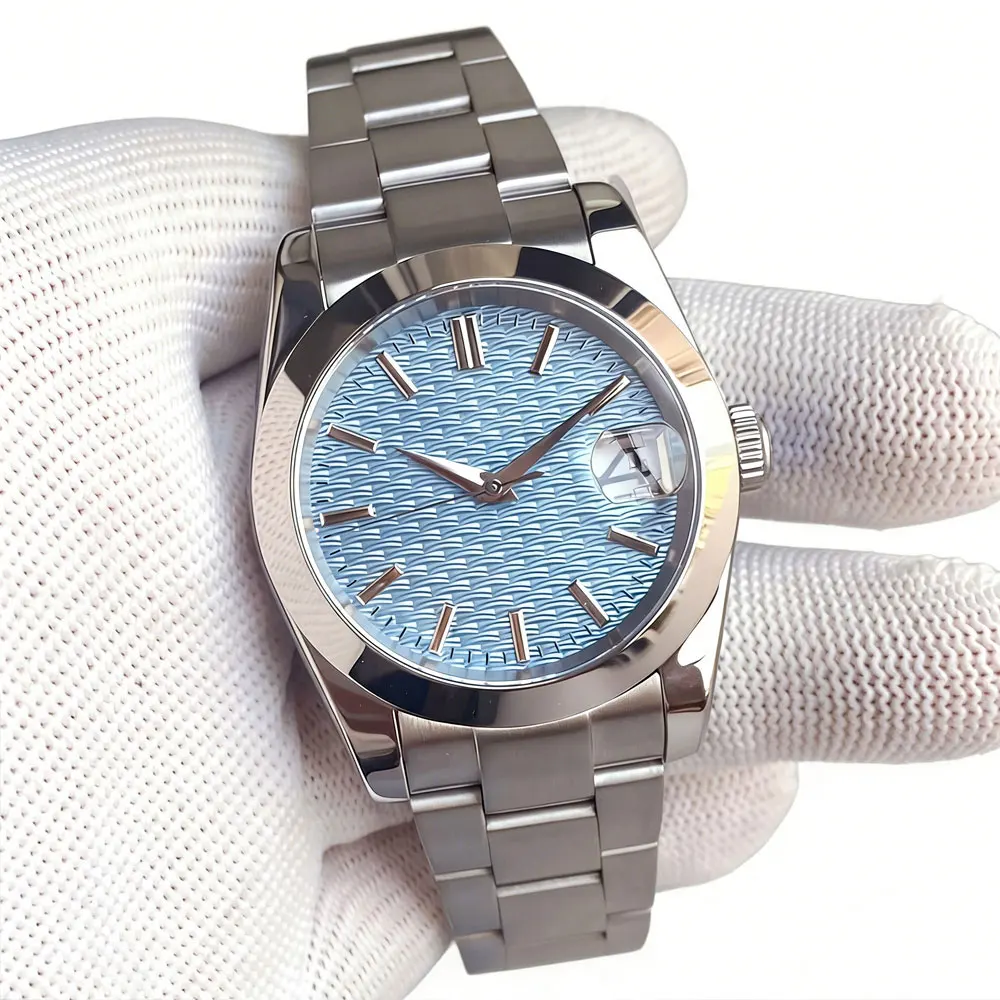 NH35A Movement Stainless Seel 36mm Tandorio Automatic Watch for Men 39mm Teextured Dial Sapphire Crystal Mechanical Lady Watches