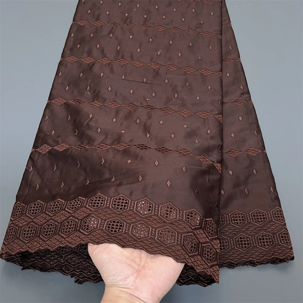 

2025 африканский нигерийский тюль, кружевная ткань для шитья платья, высокое качество, дамасский хлопок, чистая вышивка, свадебная вечеринка, hz1373 5 ярдов