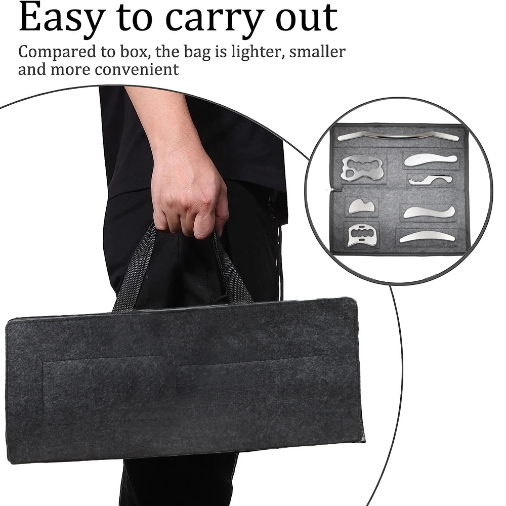 8Pcs 스테인레스 스틸 Gua Sha Scraping 마사지 도구 세트 IASTM 도구 세트, 훌륭한 연조직 동원 도구 물리 치료