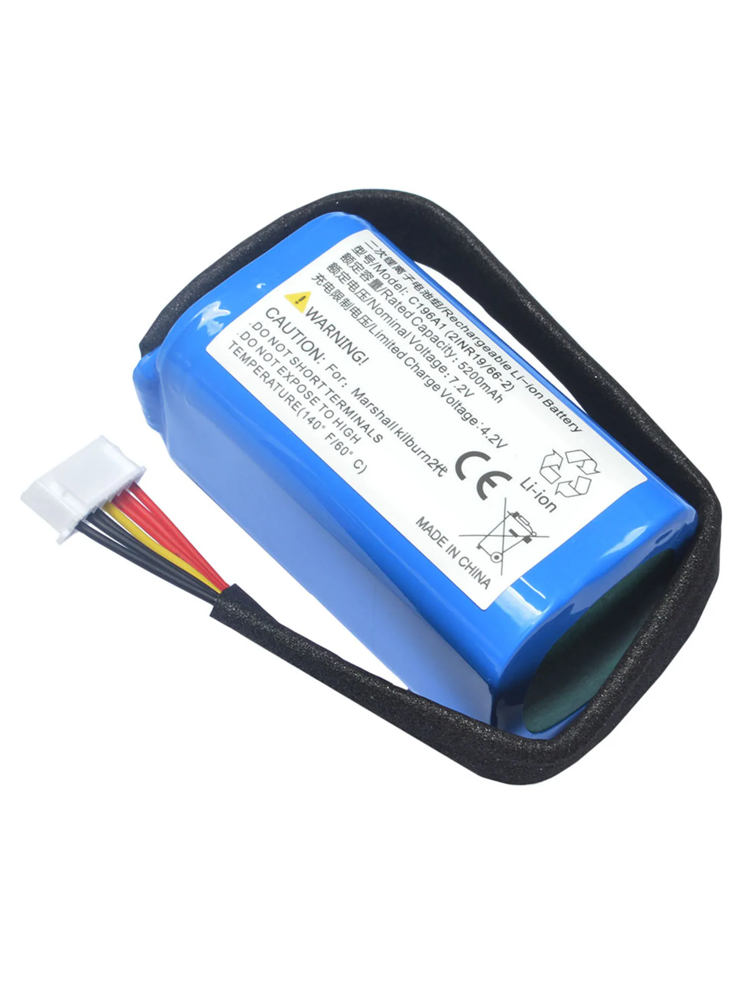 7,2 V 5200 mAh C196A1 Ersatz-Lautsprecher-Akku für Marshall Kilburn II V2 Bluetooth-Funklautsprecher TF18650-3200-4S2PA