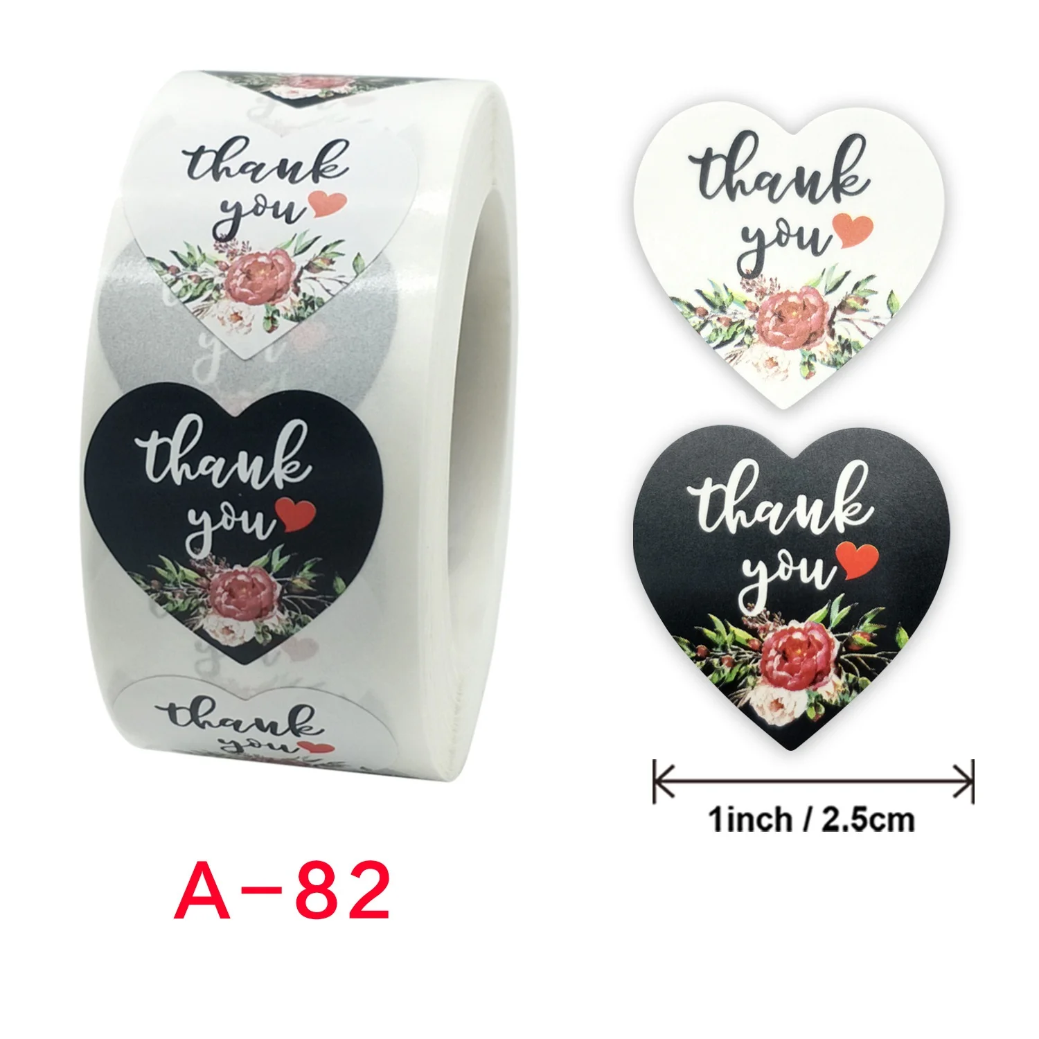 500Pcs 2.5Cm/1Inch Liefde Rood Hart Valentijnsdag Dank U Kinderen Sticker Diy Gift Afdichting label Decoratie Supply Bruiloft