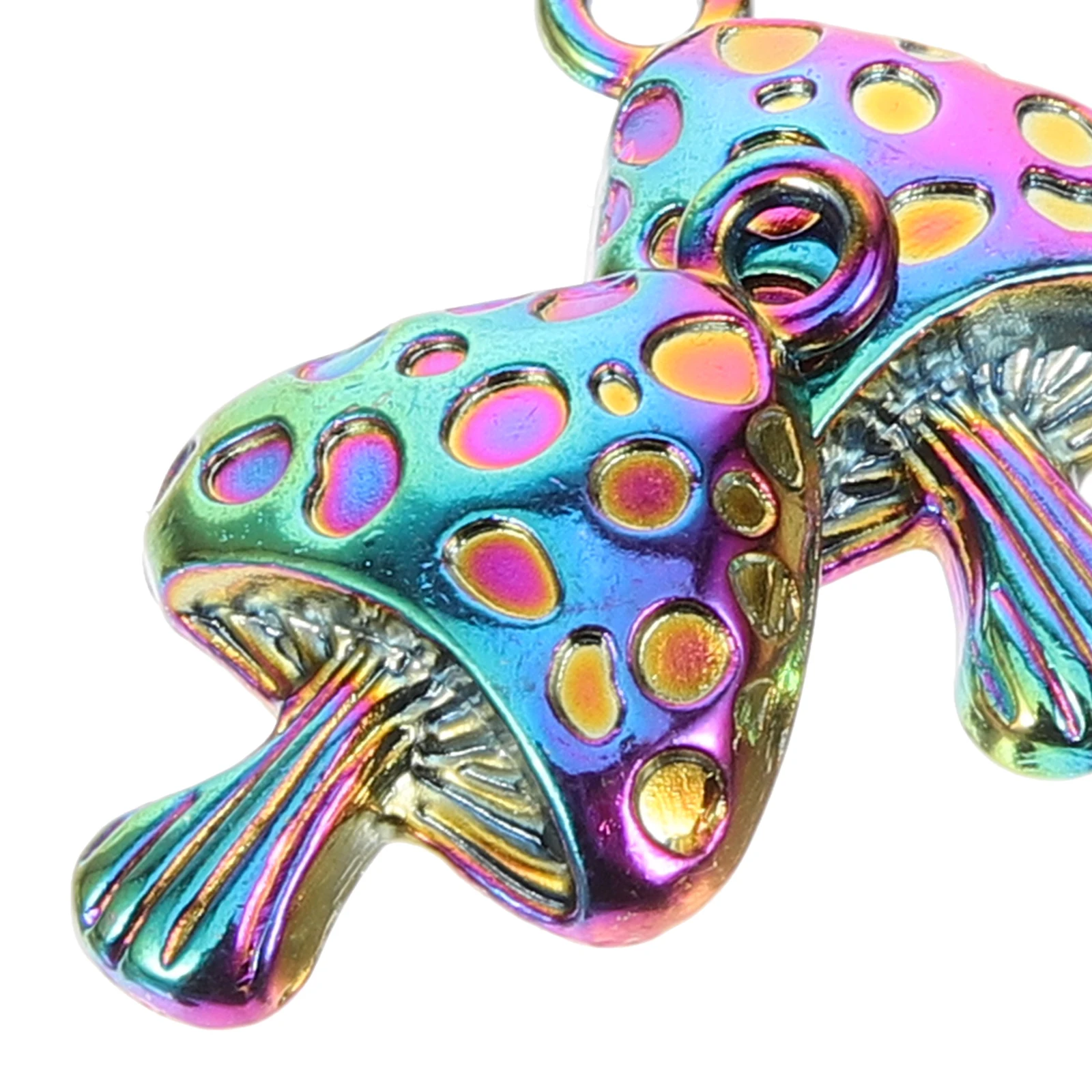 

10pcs Colorful Mushroom Charms Alloy Pendant Miniature DIY Jewelry Making Supplies for Keychain Necklace Earring Decoration