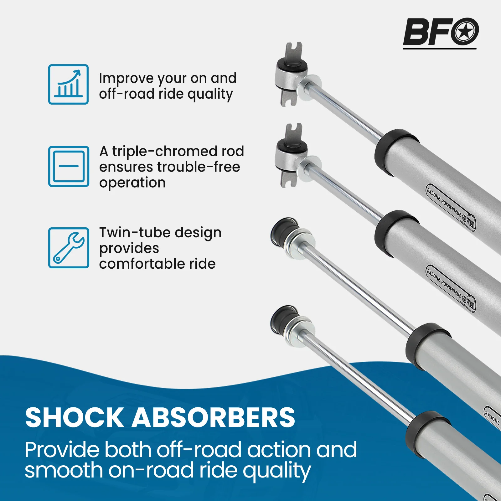 Ammortizzatori posteriori da 3,5-5 per Jeep Wrangler JK 2WD 4WD 2007-2018