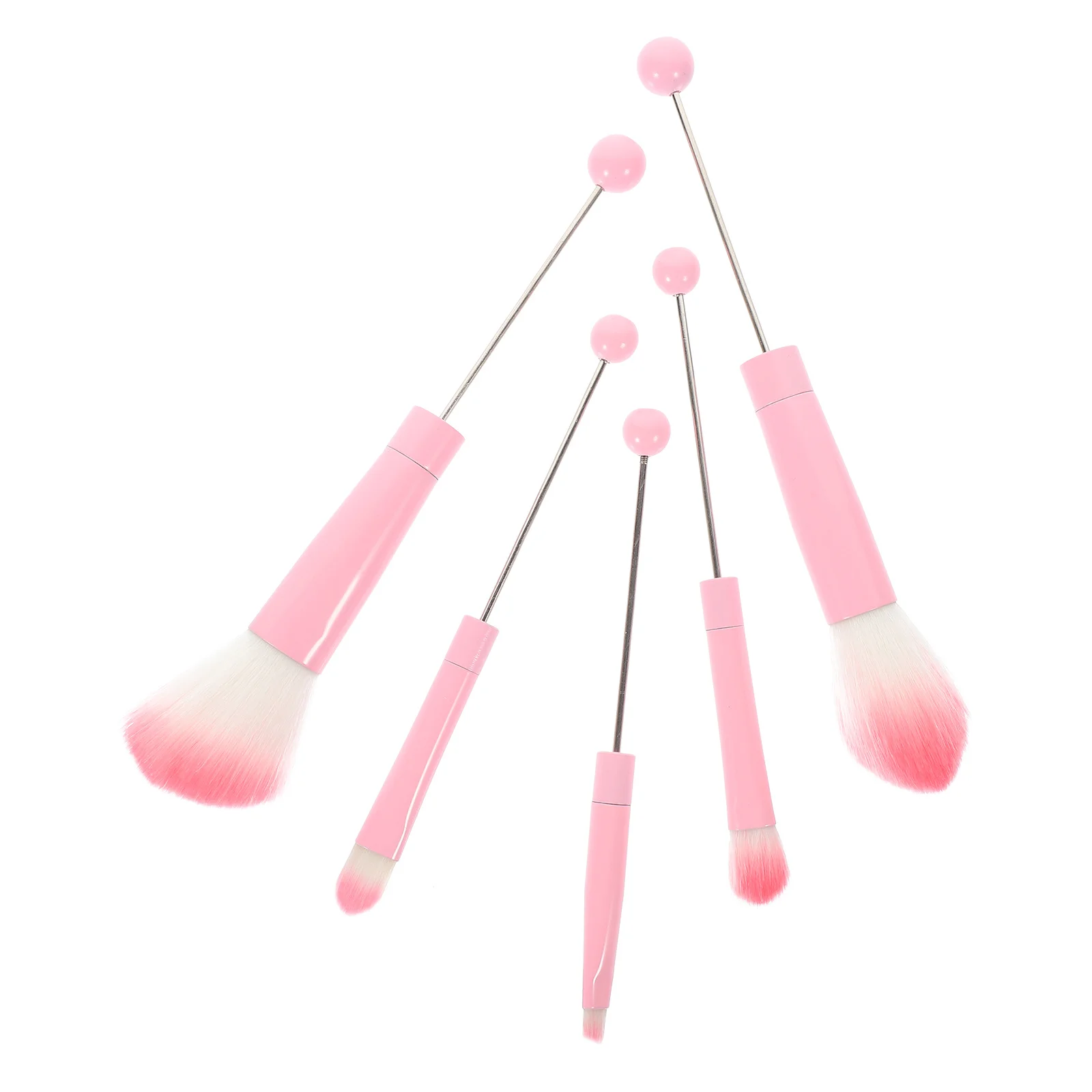 مجموعة فرش مكياج مكونة من 5 قطع للنساء، فرشاة أساس وأحمر خدود وأدوات تجميل للوجه، فرشاة مكياج محمولة