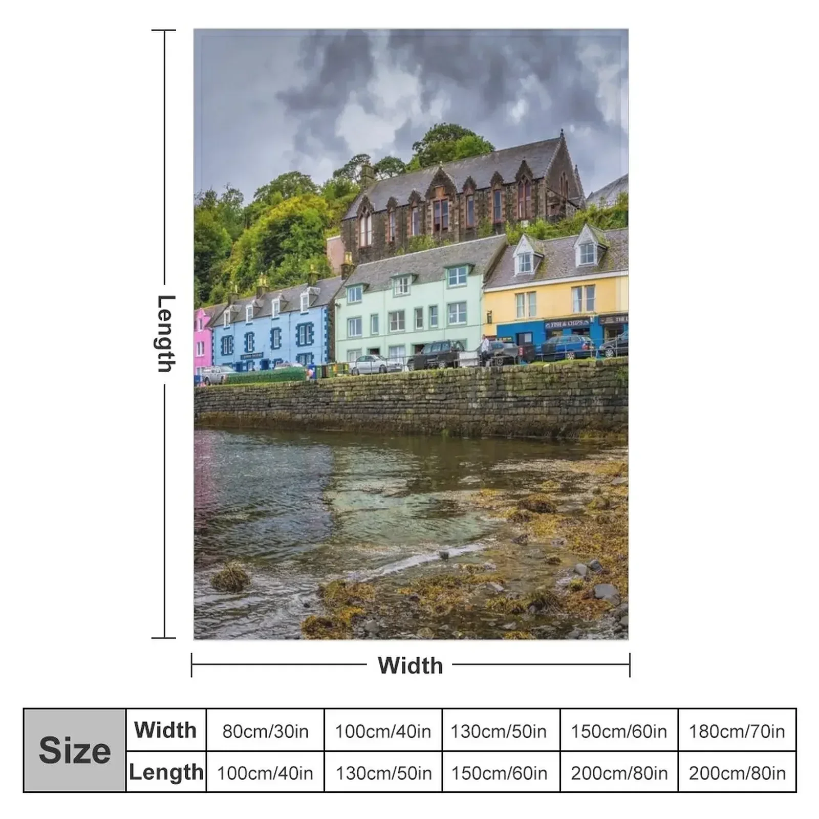 Portree Harbour, Isle of Skye Throw Blanket couch cozy soft plush fuzzy picnic outdoor blanket
