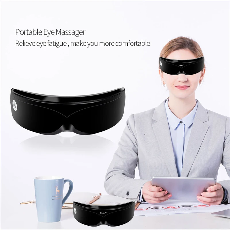 Smart eye soothing massager USB wireless charging magnetic needle therapy vibration improving eyesight eye massager view 3