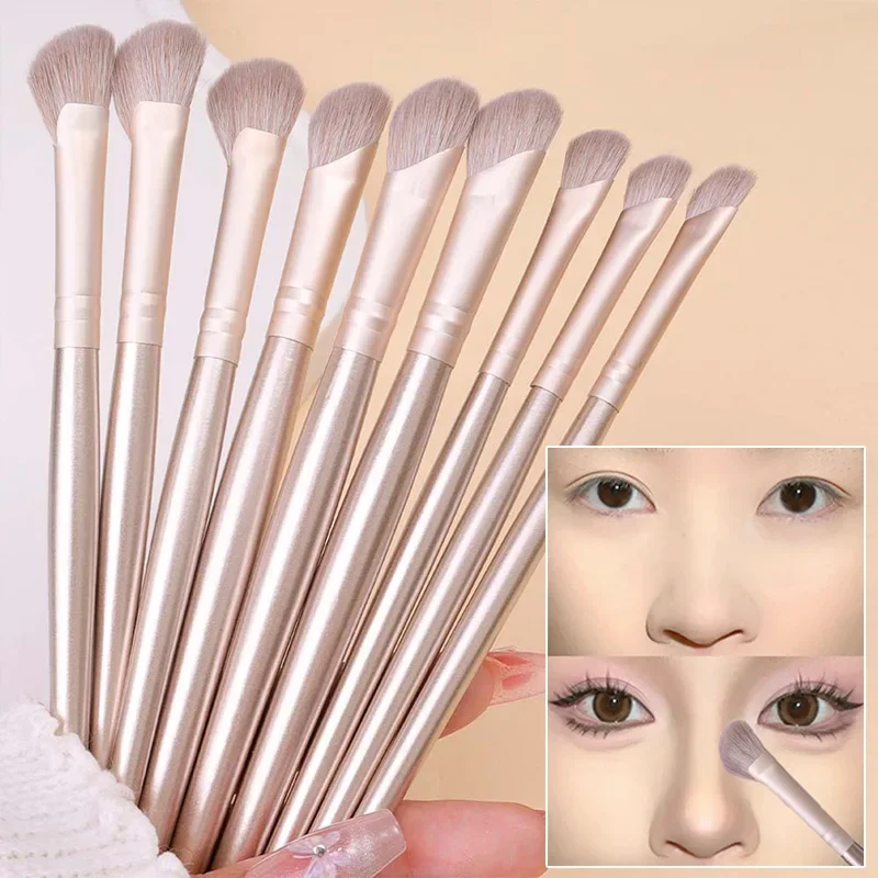 Sickle-shaped Nose Shadow Brush Set Natural Smudge Eyeshadow Nose Contouring Makeup Brushes Professional Beauty Cosmetics Tools