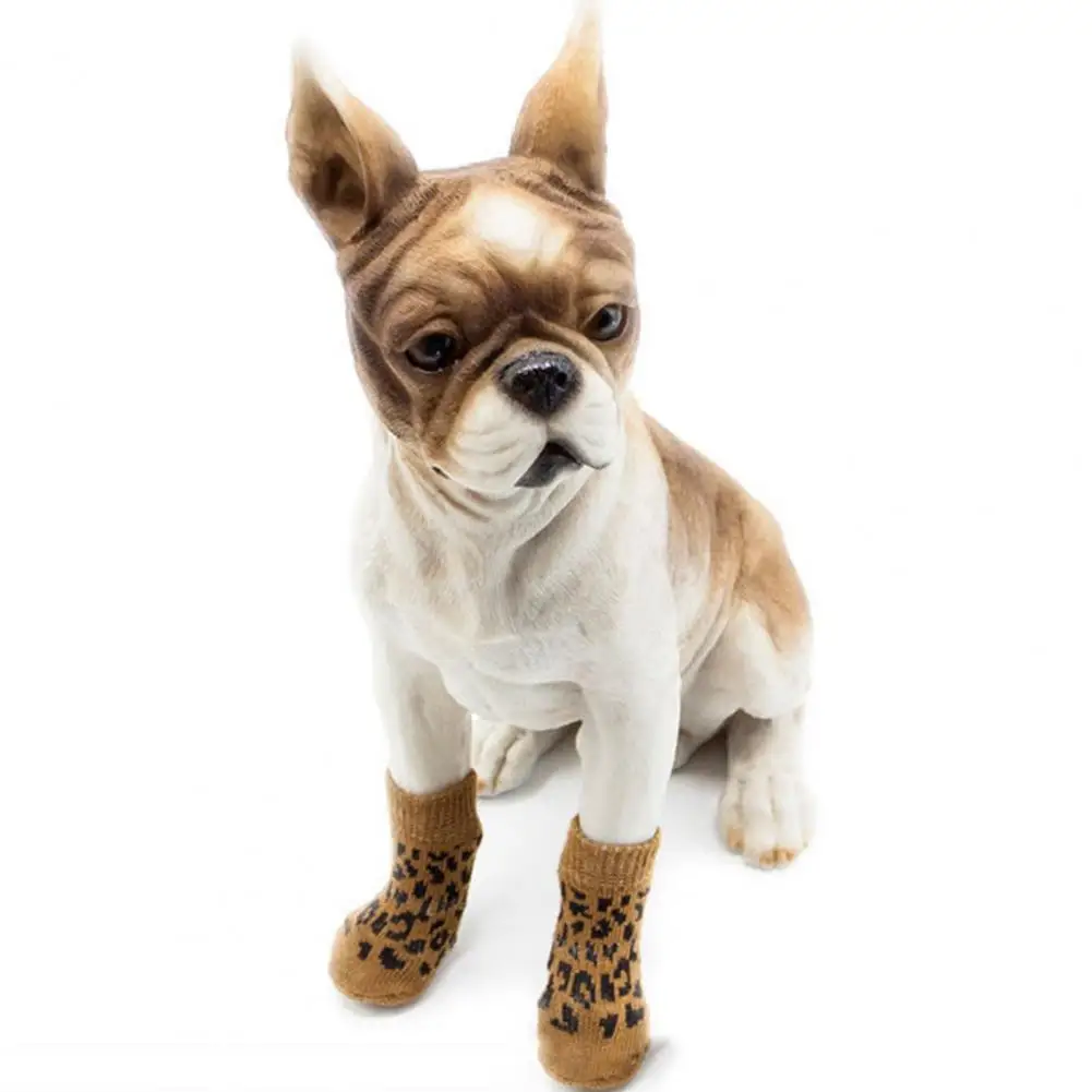 Pet Socks for Dogs Cozy Pet Footwear Cozy Anti-slip Pet Socks Shoes Durable Paw Protector Warm Knit Puppy Socks for Small Dogs