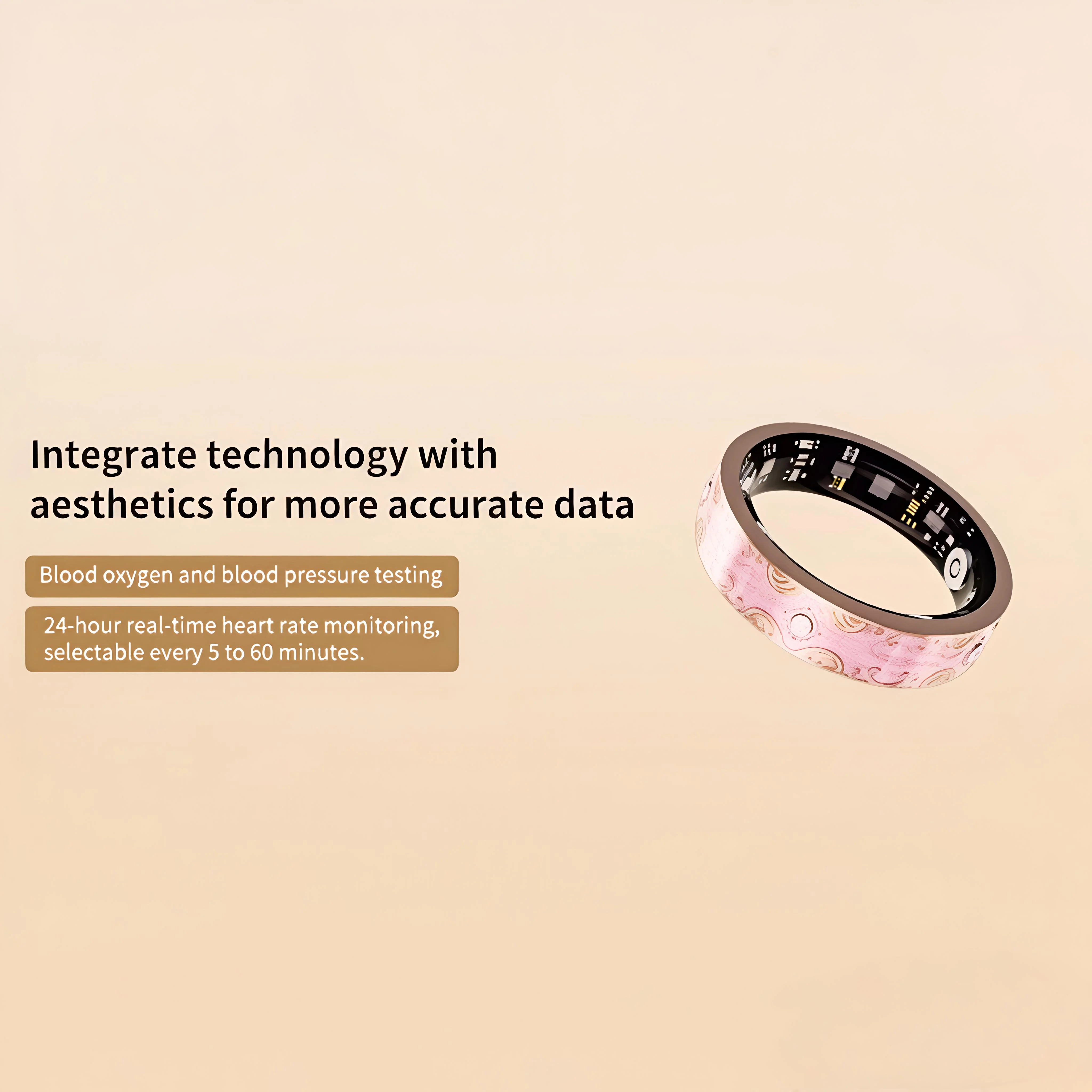 Blood Pressure Monitor - แหวนอัจฉริยะ V10 รุ่นใหม่ มีหลายสีให้เลือก แหวนอัจฉริยะสำหรับผู้หญิงพร้อมกล่อง แหวนกันน้ำสำหรับผู้หญิง