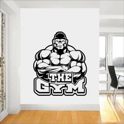 Gym Sign Vinyl Wall Decal Gorilla Beast Mode Gym Sign Wall Sticker Home Gym Wall Decor Fitness Workout Decals Poster M3100