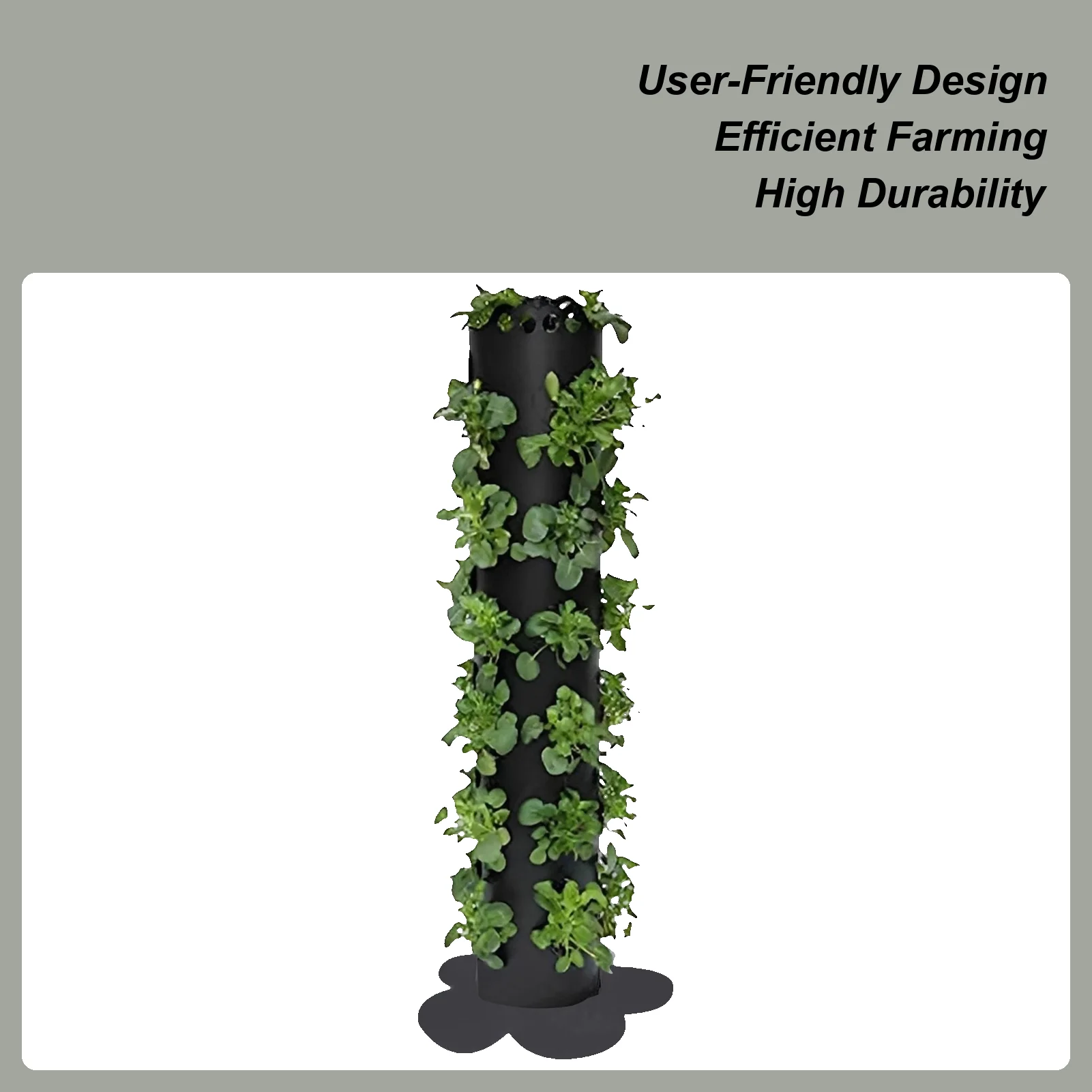 

Универсальный вертикальный горшок 31,4 дюйма, полый стоячий цветочный горшок, башня, уличный горшок, вмещает до 30 растений для крыльца и сада