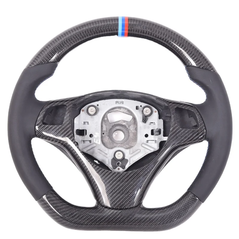 High Quality Custom Led Real Leather Carbon Fiber Car Steering  Wheel for BMW E92