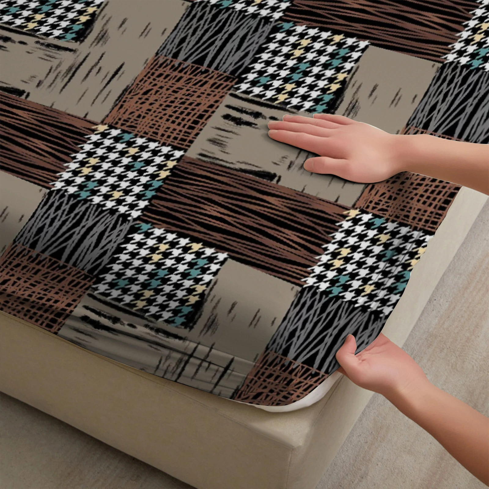 1pc Vintage Patchwork Plaid Fi - Home Textiles Plaid review and price