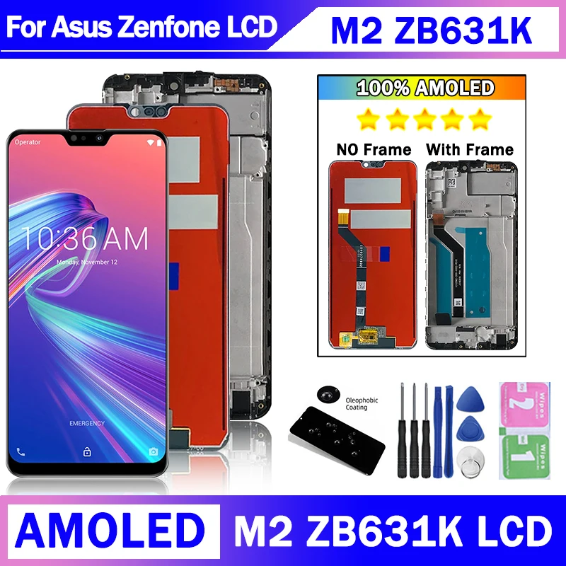 Tela de 6.26 polegadas para Asus Zenfone Max Pro (M2) ZB631KL LCD X01BDA Display Touch Screen Digitador Assembléia para Asus ZB631KL LCD