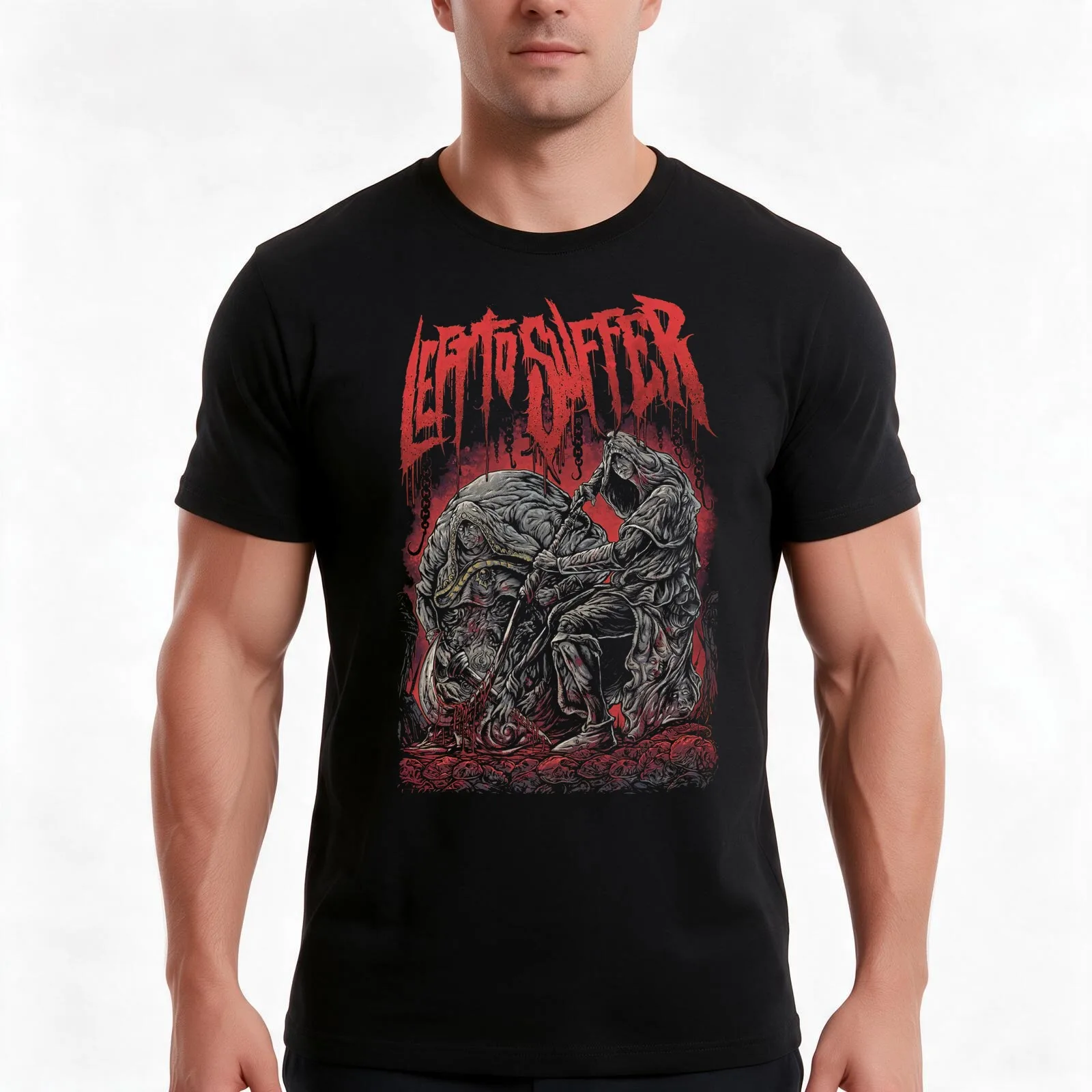 Left To Suffer Feral T-Shirt Summer Casual Cotton Tee Oversized Streetwear Tops Vintage Graphic Print Loose Fit Short Sleeve